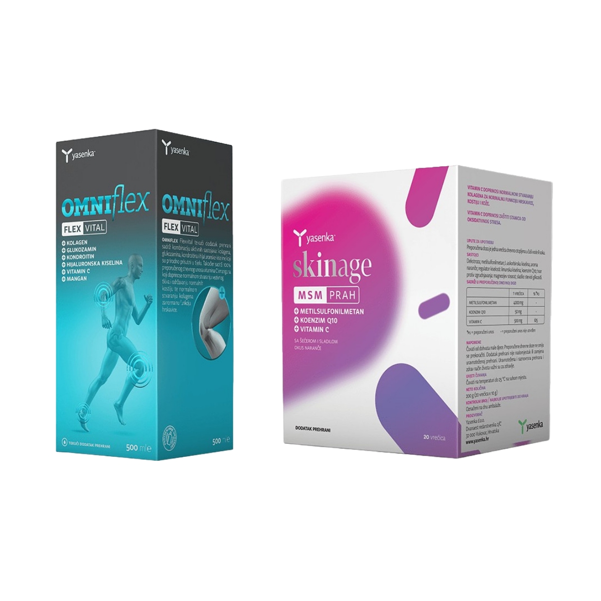 Pachet Omniflex FlexVital 500ml și Skinage MSM 4000mg, 20 plicuri